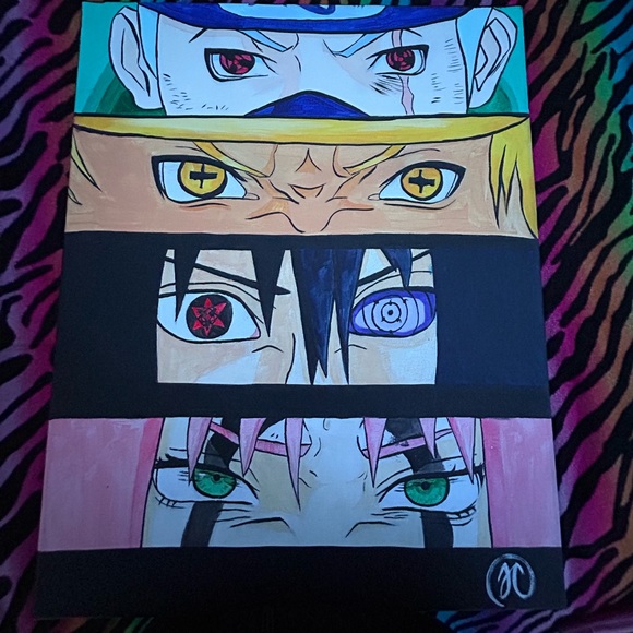 Hand made a 16in by 20in canvas. Naruto acrylic painting - Picture 1 of 2